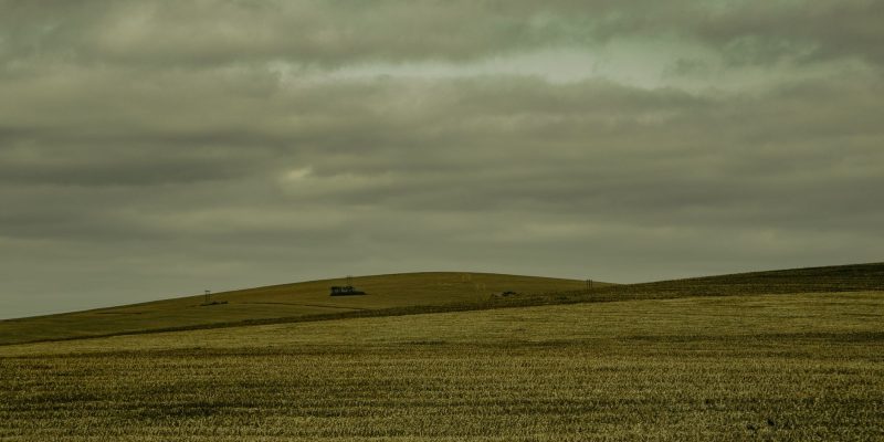 Vasta área de cultivo no Brasil sob céu nublado.